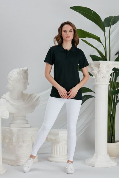 GİRGİNHOME Γυναικείο μπλουζάκι με μαύρο γιακά πόλο