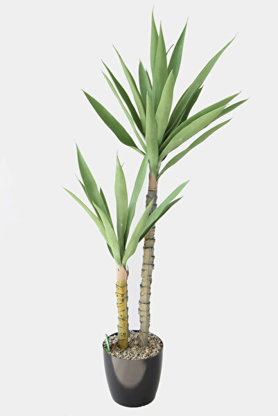 Yapay Çiçek Deposu Yapay Ağaç 2 Gövdeli Agave 120 cm Saksılı