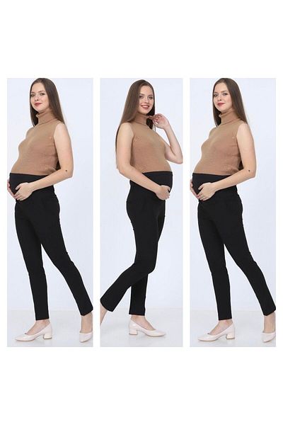LİYACA Narrow Leg Ankle Length Maternity Fabric Trousers
