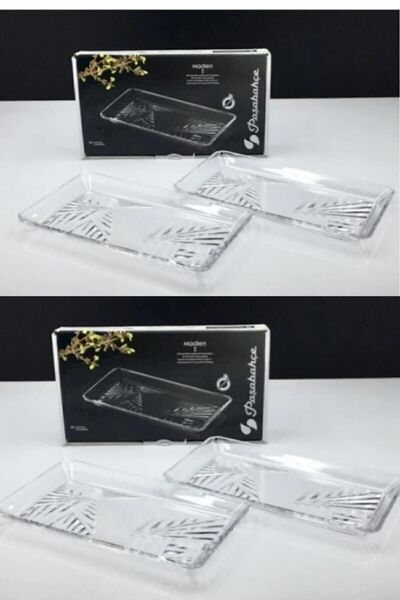 Paşabahçe 68153 Madlen 4 Piece Rectangular Serving Plate Fma07804