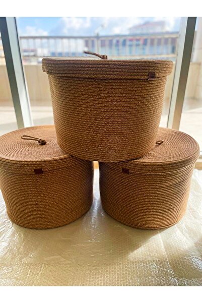 GNG Home Tekstil Organizator deasupra dulapului din funie de iută cu capac, o...