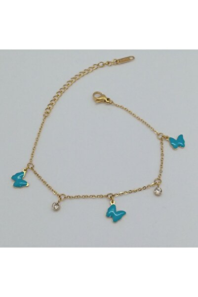 Ödül Moda سوار فراشة من حجر الزركون الذهبي الصلب