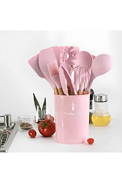 Amentes Silicone 11-piece Ladle Set - Heat Resistant, with Spatula Stand, Pasta and Beater Ladle