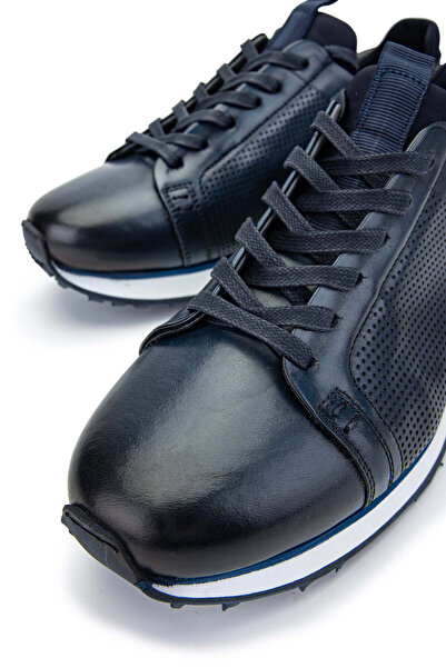 Tamer Tanca Erkek Hakiki Deri Lacivert Sneakers & Spor Ayakkabı