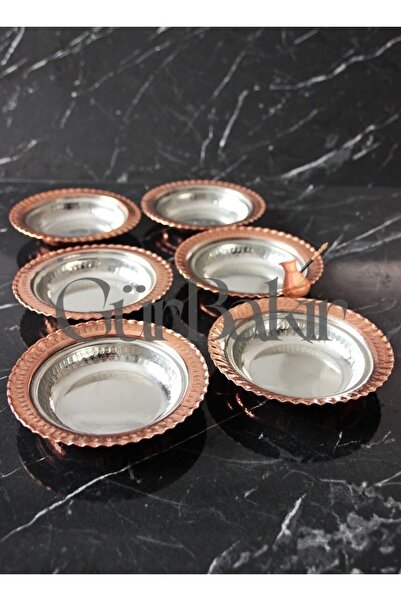 GÜR BAKIR Copper Snack Bowl Set - 4 Pieces (with Caterpillar) Breakfast and Appetizer