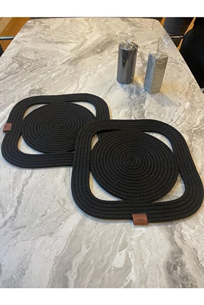 GNG Home Tekstil Jüt Halat SuplaGeometrik Şekilii 2 Adet Amerikan Servisi