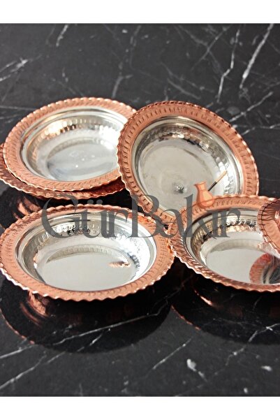 GÜR BAKIR Copper Snack Bowl Set - 4 Pieces (with Caterpillar) Breakfast and Appetizer