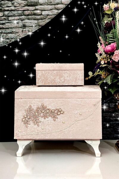 Bir Aksesuar Gelin Nişan Sandığı Çeyiz Sandığı Bohça Takımı 2li