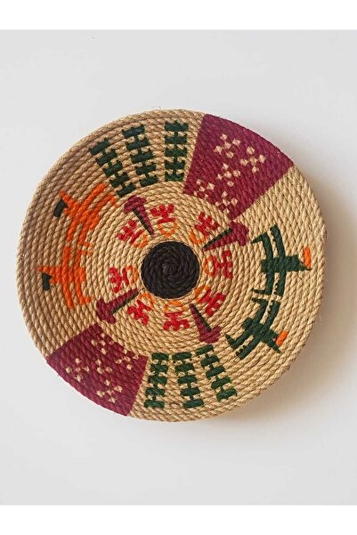 Joly El Yapımı Afrikan Tabak Etnik Hasır Tabak Seti Bohem Duvar Dekoru Afrika Tabak