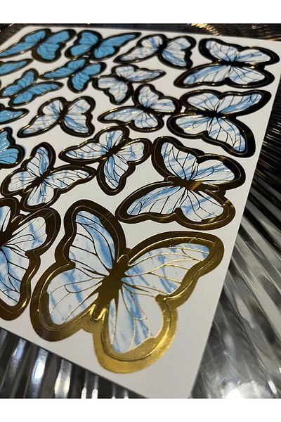 sevvom Cake Ornament Blue Butterfly Ornament Butterfly Pictured Party Ornament (Must Read Description Part)