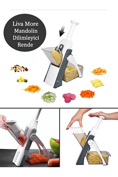 Liva More Mandolin Basmalı Yaylı Dilimleyici Doğrayıcı Fonksiyonel Ayarlanabi...