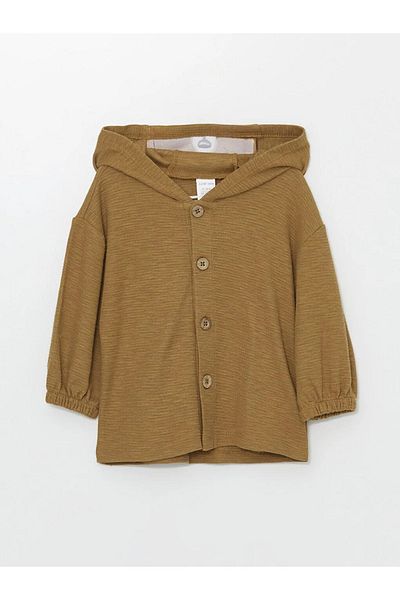 LC Waikiki Lcw Baby Light Brown Hooded Baby Boy Cardigan