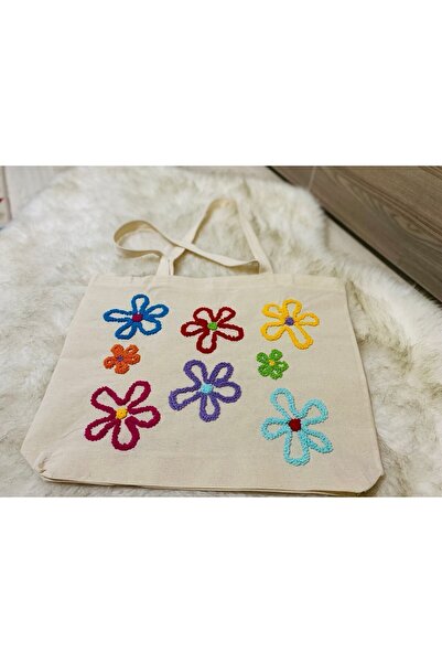 NEŞELİ HOME Punch nakış işleme bez kol çantası,47x36x8cm