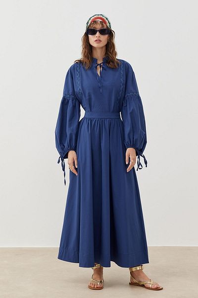 Tailors Room Fusta Poplin Volum - Indigo