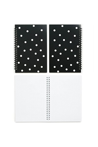 Nice Notes مجموعة ملاحظات مكونة من 50 ورقة منقطة حلزونية مكونة من 4 قطع - 13x19,5 سم، سلسلة منقطة