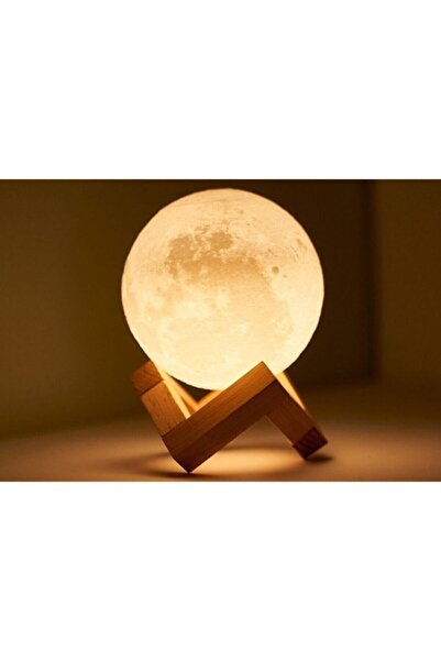 3d moon lamp Pilli 3d Standlı Ay Gece Lambası