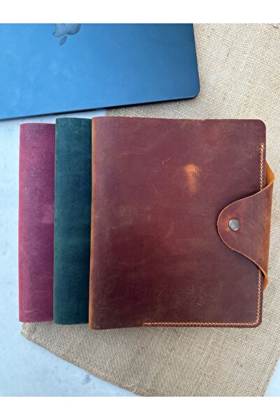 Genel Markalar Hakiki Deri El Yapımı A5 Defter Kılıfı, Deri Ajanda Çantası,Hakiki Deri Organizer Not Defteri Kılıfı