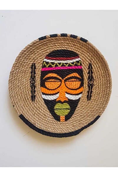 Joly El Yapımı Afrikan Tabak Etnik Hasır Tabak Seti Bohem Duvar Dekoru Afrika Tabak