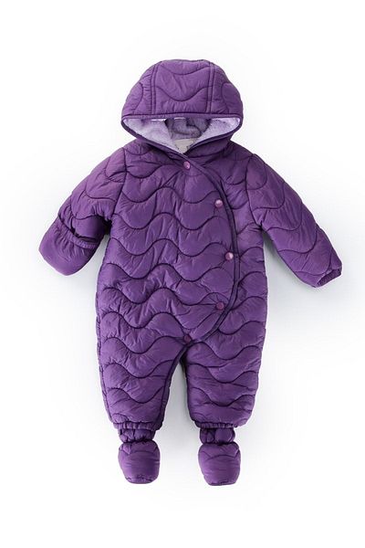 PODİUM GİYİM New Quilted Snap Closure Winter Inner Lining Fur Hooded Cosmonaut-Astronaut Jumpsuit