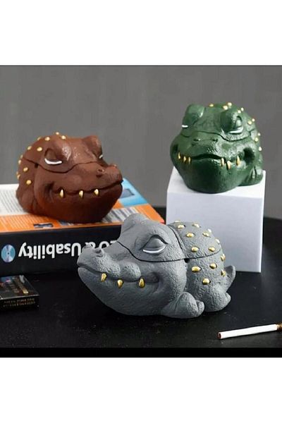 ShowArt Hediyelik Crocodile Model Ash Tray Green