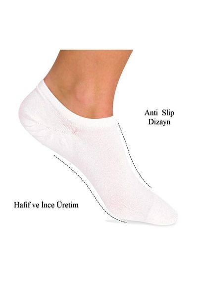 Meguca Socks Unisex Bamboo Seamless Booties Κάλτσες Λευκό Χρώμα 5 Ζεύγη