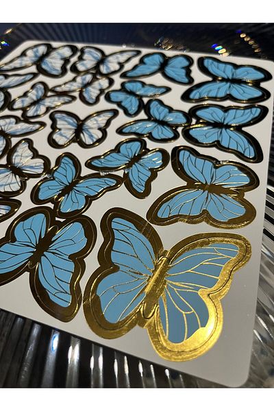 sevvom Cake Ornament Blue Butterfly Ornament Butterfly Pictured Party Ornament (Must Read Description Part)