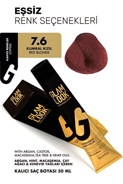 glam look 7.6 / Açık Kumral Kızıl - Red Mahogany Dark Blonde - Glamlook Saç B...