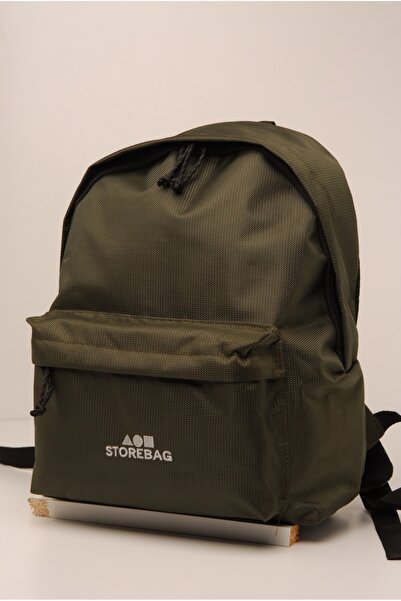 ALLStore Unisex School and Travel Green 2-Compartment Lined Backpack - Khaki