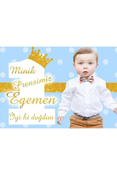 Sunligo 1 Yaş Doğum Günü Fotoğraflı Doğum Günü Seti Afiş, Magnet, Flama, Konuşma Balonu, Ikram Kürdanı,balon