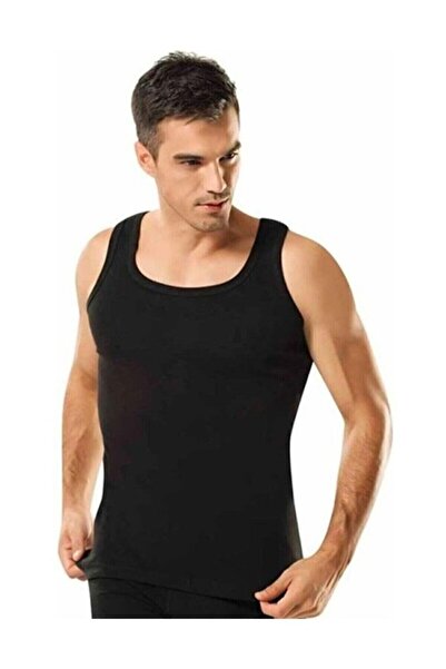 Pi Giyim 6-Piece Men's Combed Cotton Undershirt – Black (Tutku)