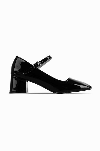 Lal Shoes & Bags Patent Leather Black Women's Heeled Shoes - Manila Single Strap