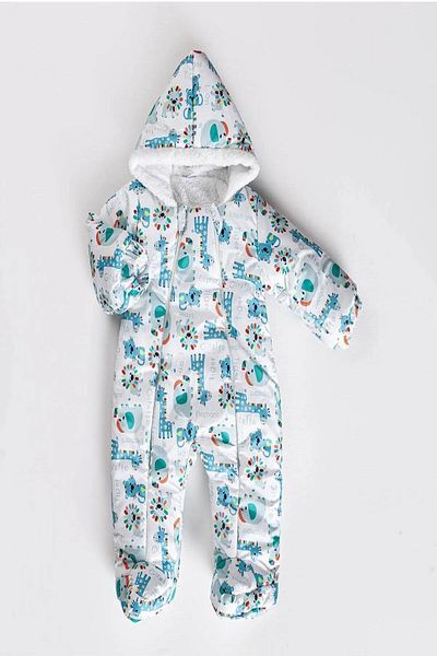 ModaCity Hooded Cosmonaut Astronaut Jumpsuit with Forest Animal Figures and Fur Inside