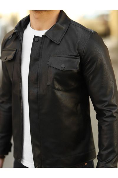 BOYS MANS Men's Leather Coat Winter Coat Leather Jacket coat with cap