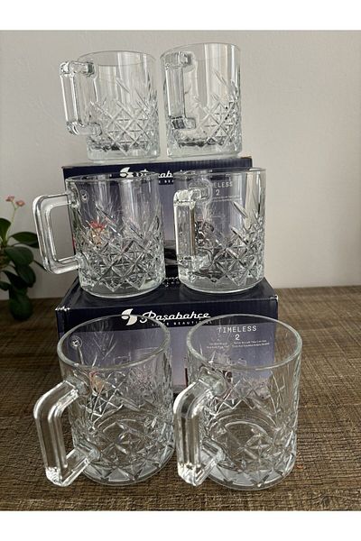 Paşabahçe Di̇baAVM- Set of 6TimelessGlasses with Handles 250ccGlass Latte