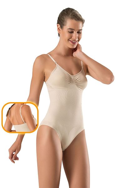 MODANTY Women's Skin Snap Body Corset Instant 1-2 Size Thin Appearance Seamless Slimming Gathering