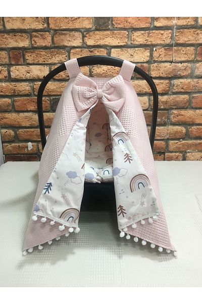 BUSEBABYHOME Pink Stroller Cover and Stroller Cushion Set of 2