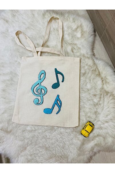 NEŞELİ HOME Punch Nakış Işleme Bez Kol Çantası(POŞET),sol Anahtarı Desen 35x40cm