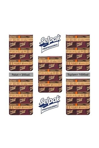 Selpak Professional Extra Z Katlama Dispenser Havlu 200'lü 5 Paket 21.5 X 24 Cm