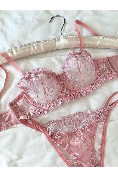 Feruzdesign Pink Underwire marte Bralet Set