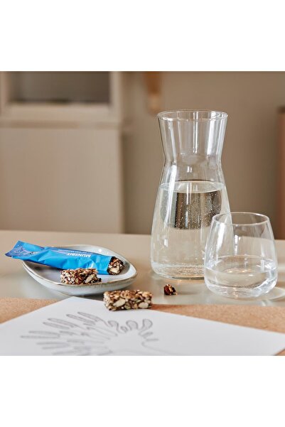 IKEA Su Seti Başucu Sürahi - 1 Adet Karaf (1 Litre)  2 Adet Bardak (360 ml)