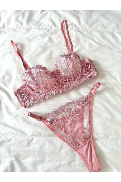 Feruzdesign Pink Underwire marte Bralet Set
