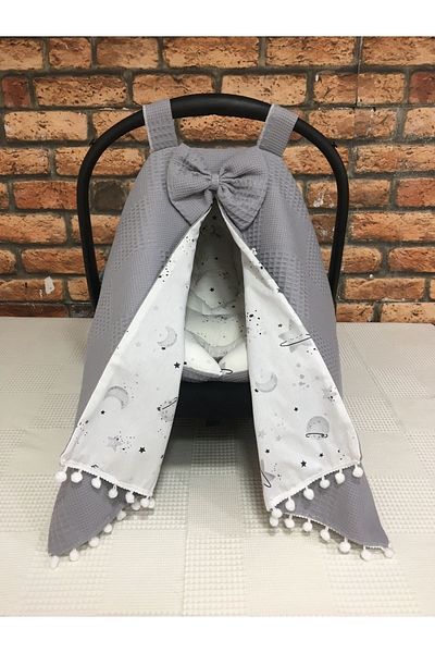 BUSEBABYHOME Gray Stroller Cover and Cushion - Set of 2