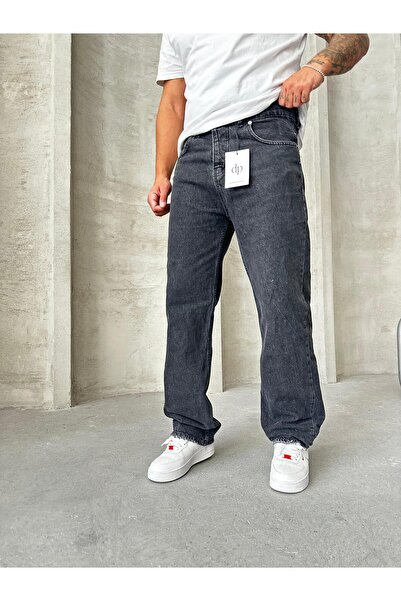 denim pasaport Μαύρο καπνιστό φαρδύ παντελόνι