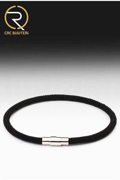 Crc Bijuteri Black Knitted String Bracelet - Comfortable and Stylish Design