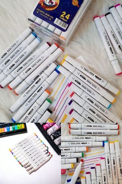 BEYZANA 24-Piece Double Sided Transparent Marker Pen Set - Felted Paint Professional
