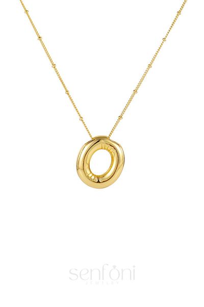 senfonijewelry Balloon Letter Steel Necklace Letter O