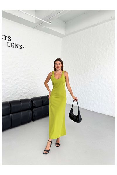 Elif Özbey Butik Rochie fără umăr cu bretele măsline