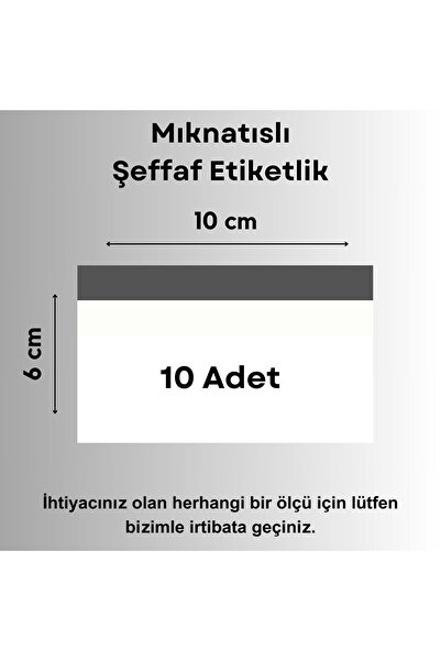 Şeffaf Etiket 10 Ad Pvc Magnet Etiketlik Mıknatıslı 10x6 Cm Raf Etiket Cebi Ş...