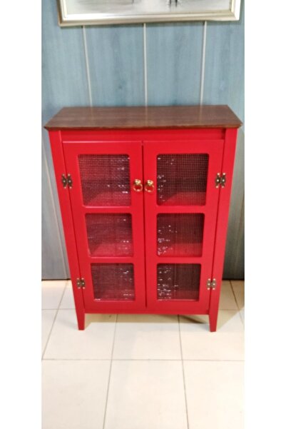 VİLLAÇAM AHŞAP Telli dolap çok amaçlı kırmızı tel dolap