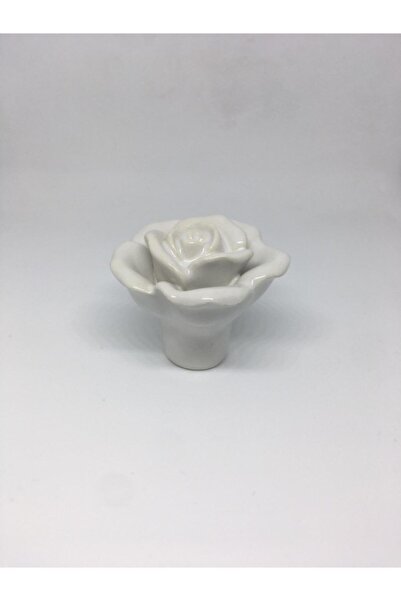 Esal Porcelain White Rose Ball Handle